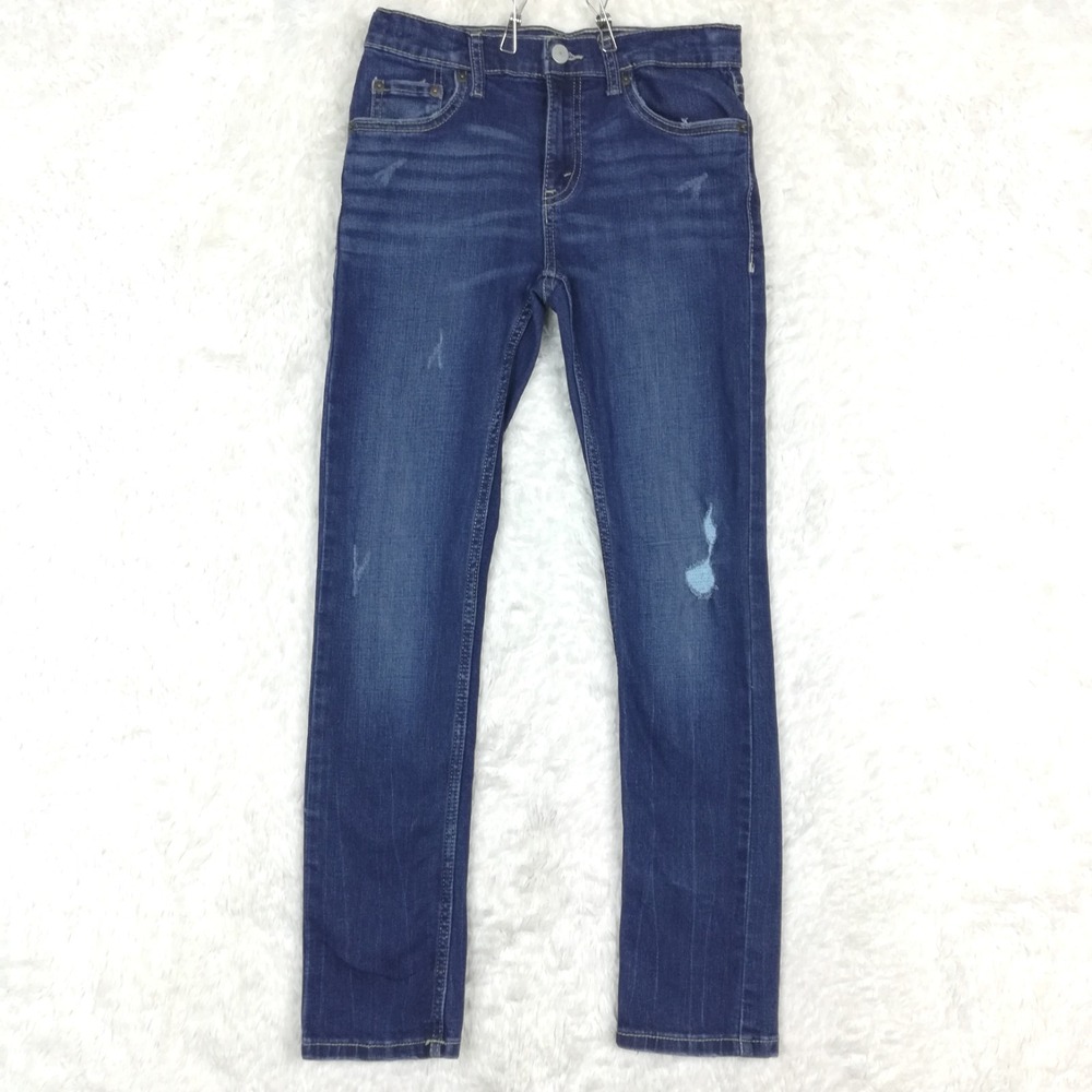 Levi's Big Boys‎ Jeans 510 Skinny Blue Denim Distressed Medium Wash 14 27x29
